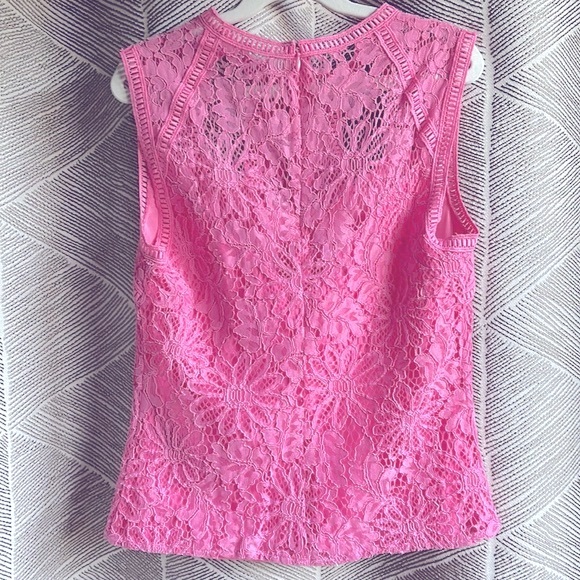 Bebe Mix Lace Cutout Top Pink XXS - Picture 3 of 7